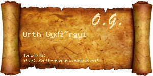 Orth Györgyi névjegykártya